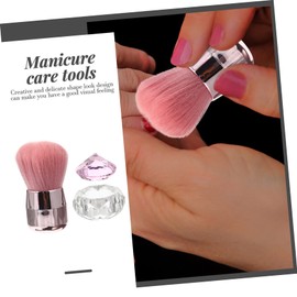 BIUDECO 1 set Manicure Dust Brush with Cup Practical Nail Art Supplies for Natural Nails Easy to Use with Brush Head for Salons Home Use