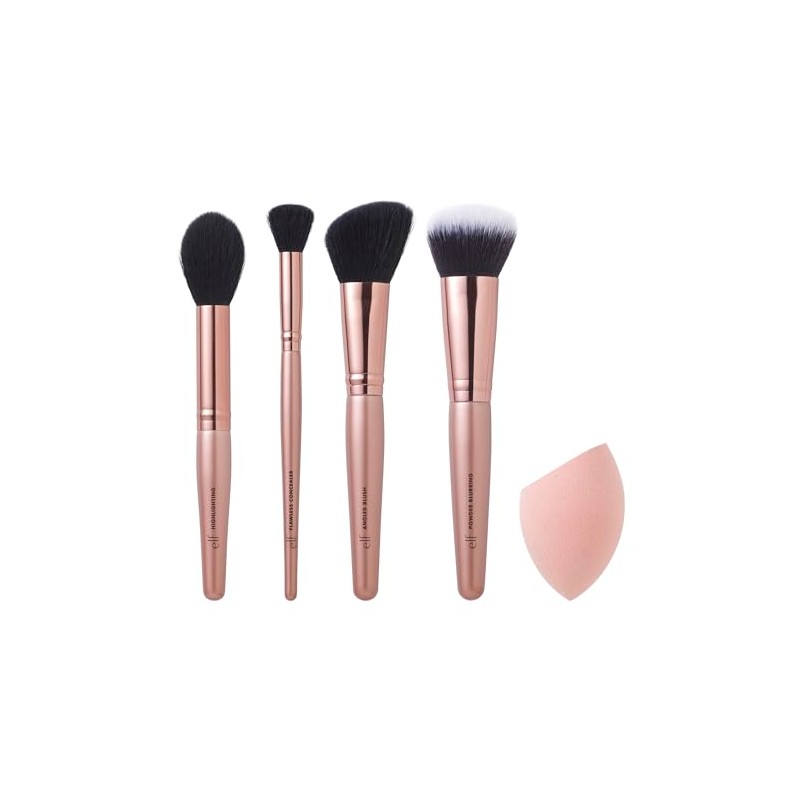 e.l.f. Complexion Essentials - Juego de brochas y esponjas, corrector,