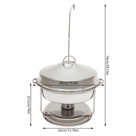 Fichiouy 9L Stainless Steel Chafing Dish Buffet Set, Round Buffet Chafer Servers and Food Warmers with Top Lid (Silver)