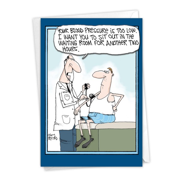 NobleWorks - Funny Get Well Greeting Card with 5 x 7 Inch Envelope (1 Card) Low Blood Pressure 4568