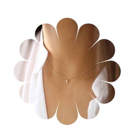 Yheakne Boho Tiny Crystal Choker Gold Clear Quartz Pendant Necklace Minimal Dot CZ Choker Necklace Simple Everyday Necklace Wedding Necklace Jewellery for Women and Girls Gifts, Metal, Quartz