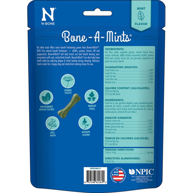 Bone-A-Mints All Natural, Wheat-Free Breath Freshening Bone, 5.60-Ounce, Mini, 16-Pack
