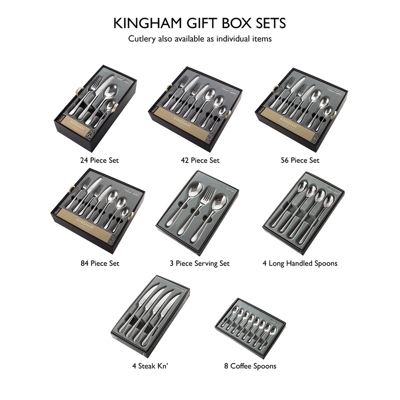 Robert Welch Kingham Bright, 7 Piece Cutlery Place Setting. Made