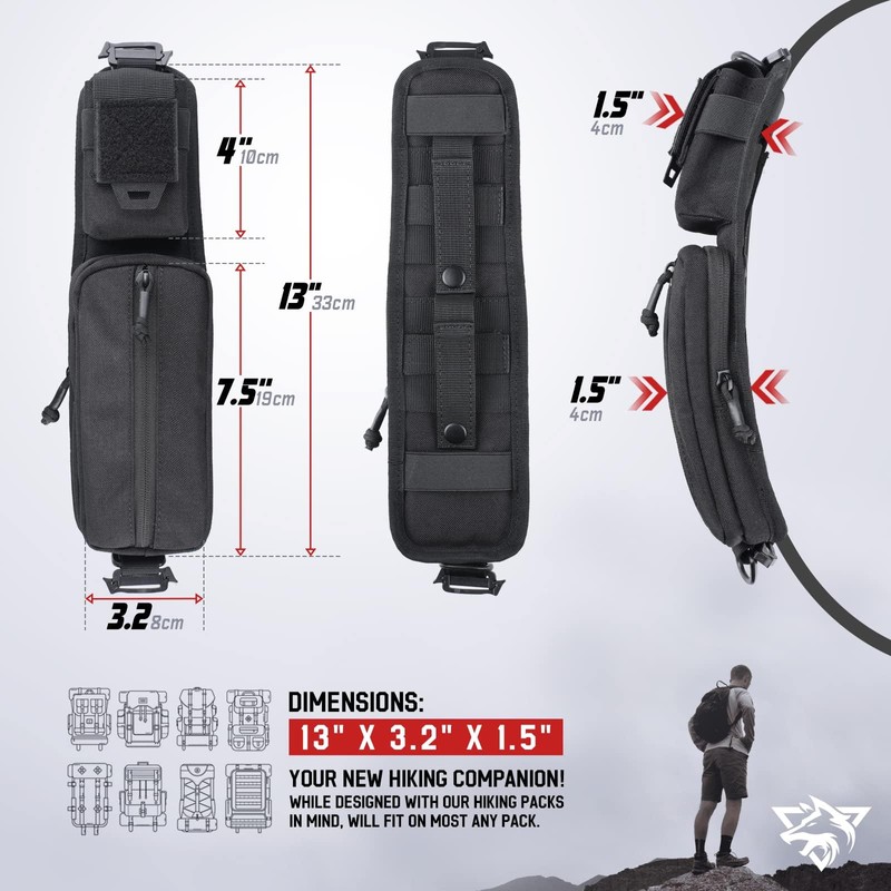 WYNEX Molle Accessories Pouch with Zipper Pocket, Backpack Strap Pouch