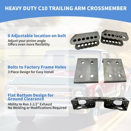 RoloTippi Trailing Arm Crossmember for Chevy C10 C20 1963-1972 for GMC C15 C1500 1963 1964 1965 1966 1967 1968 1969 1970 1971 1972, for Long & Shortbed Trucks with Anti Squat Brackets Rear