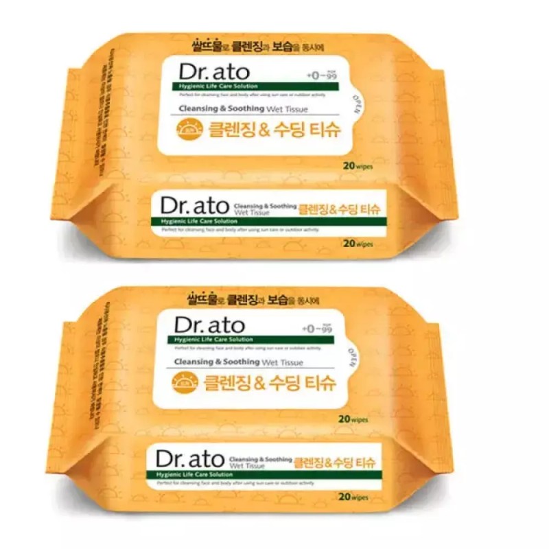 Dr. Jart+ 닥터 아토 클렌징&수딩 티슈 20매 x 15개 Dr.