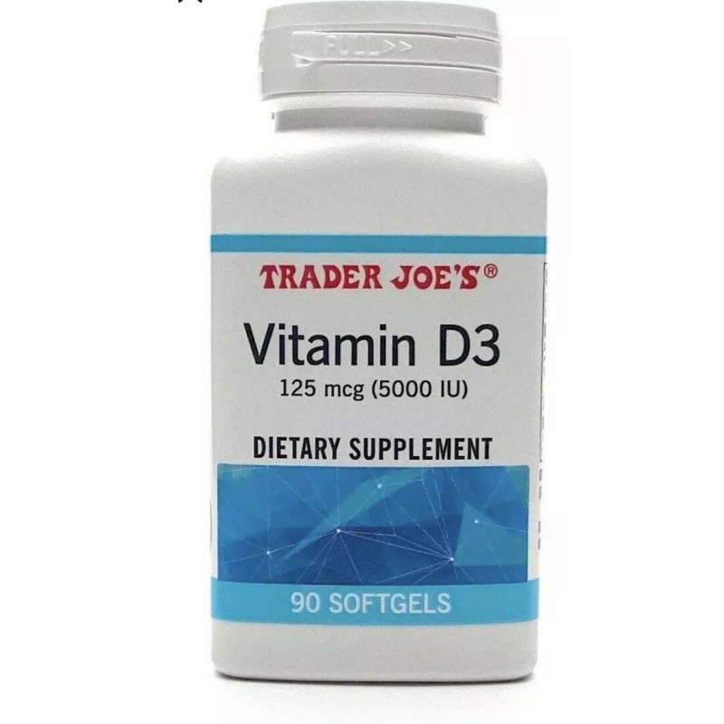 Trader Joe’s Vitamin D3 Dietary Supplement 5000 IU 90 Softgels