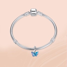 Annmors Charm Family Love Hearts Pendant S925 Sterling Silver Bracelet Bead with Cubic Zirconia for European Bracelets Necklace, Mother's Day Jewellery Gift Christmas for Men and Women, Silver