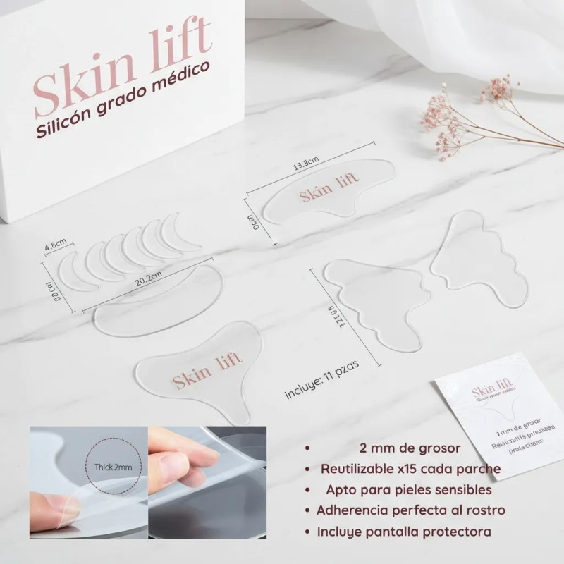 🔥 Parches antiedad de silicona skin lift reutilizables día y