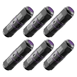 VCELINK Outdoor Waterproof RJ45 Coupler IP68 - Compact Design for Tight Spaces, Shielded Waterproof Ethernet Connector, Cat6/Cat5E/Cat5, PoE, 6-Pack (3.64in)