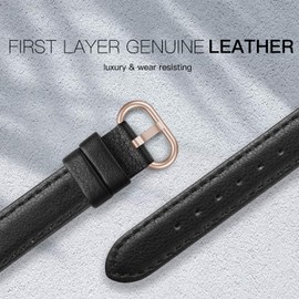 PARMPH Leather Band Compatible for iWatch 38mm 40mm 41mm 42mm(Series 10), Slim Thin Dressy Elegant Genuine Leather Strap Compatible iWatch Series 10 9 8 7 6 5 4 3 2 1 SE Sport & Edition Women