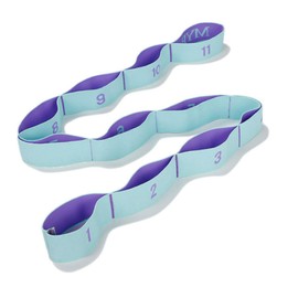 TingDongWei Yoga Strap, Yoga Stretching Band, Yoga Stretch Strap Made of Cotton, Training Band, Elastic Fitness Band with 11 Loops, Easy to Wear and Highly Elastic Resistance Bands (Blue)