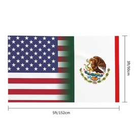 Mexico USA Friendship Flag - Indoor and Outdoor Decoration Flag - Garden Courtyard Party Wall Home Porch Festival Funny Flags - 3X5FT