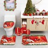 Bribay 4 Piece Christmas Shower Curtain Sets, Christmas Deer Pine