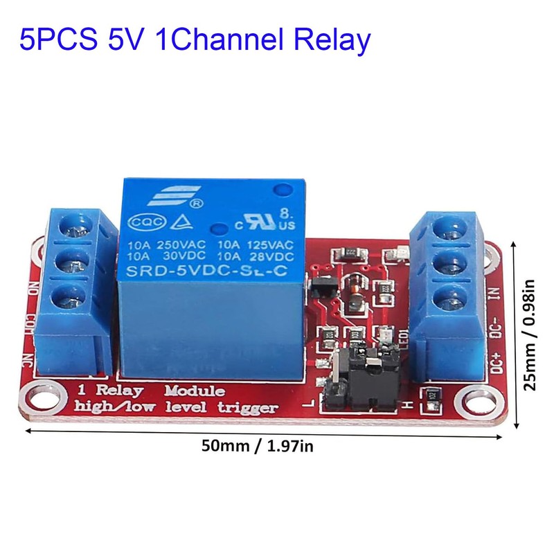 RUNCCI-YUN Pack of 5 One Channel Relay Module 5 V,