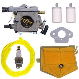 FitBest Carburetor with Air Filter Spark Plug for Husqvarna 50 51 55 Chainsaw Walbro WT-170 Carb Replaces 503281504