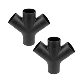 POWERTEC 70275-P2 3-Way Dust Collection Fitting w/Y Shaped Design for 4 in Hose & Cuff, 2 PK