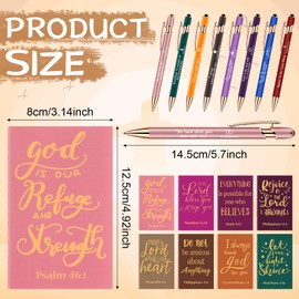 WWmily 32Pcs Christian Gift Set Bible Verse Notebooks and Pens Bulk Journal Christian Notebooks Ballpoint Pen Religious Gift Inspirational Scripture Gifts for Him Her Church Coworker School Supplies