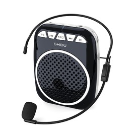 SHIDU Voice Amplifier, 10W Speaker with Microphone Headset Protable Rechargeable PA System Support Bluetooth TF U Disk Playback for Teacher, Speech, Training, Meeting, Tour Guide, Classroom