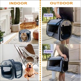 Pet Carrier, Dog Carrier, Cat Carrier for Small Medium Pet, Puppy Carrier Bag for Pets Up to 16 Lbs, Travel Kitty Carrier Soft with Sturdy,Soft Sided,Foldable,Well-Ventilated,Cozy, Collapsible