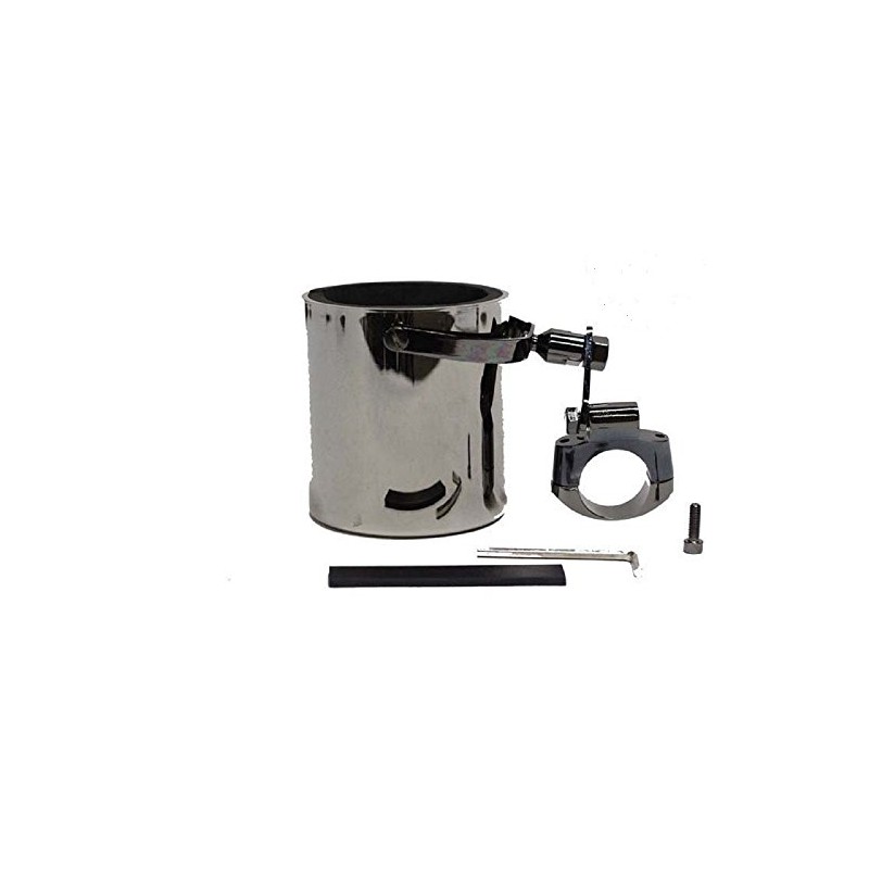 Motorcycle Handlebar Cup Holder-Black Chrome -Universal