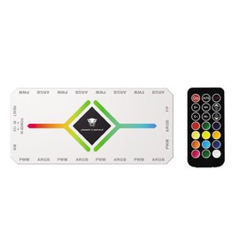 ShakingTank ARGB y PWM HUB 9 puertos para carcasa A-RGB y PWM Hub de ventilador con driver y entrada de alimentación SATA, divisor magnético de plano posterior de 5 V/3 pines ARGB, adaptador de