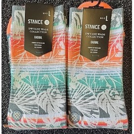 Stance (2 Pairs)STANCE Dwayne Wade Collection Casual Men's,Crew Height,Mid Cushion Sz M