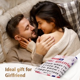 Girlfriend Gifts, Girlfriend Birthday Presents, Anniversary Blanket Gifts for Girlfriend, Girlfriend Gift on Christmas, Valentines, I Love You Gifts for Girlfriend, Dear Girlfriend Blanket, 60" * 50"