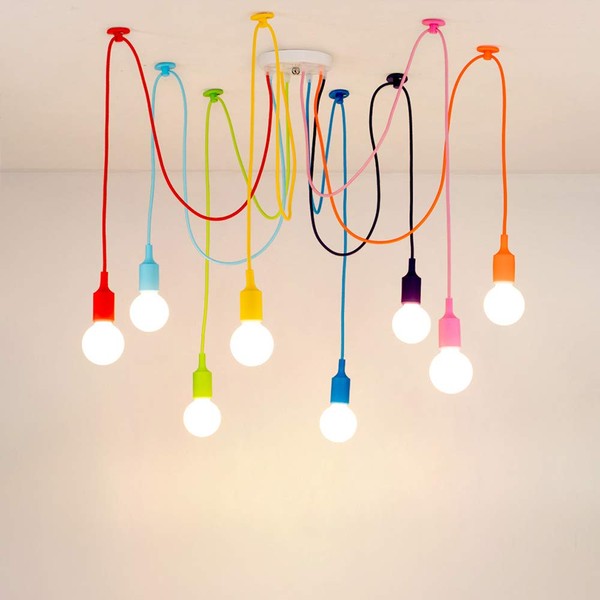 KJLARS Colorful Spider Lamp Modern Chandelier Adjustable DIY Pendant Lighting
