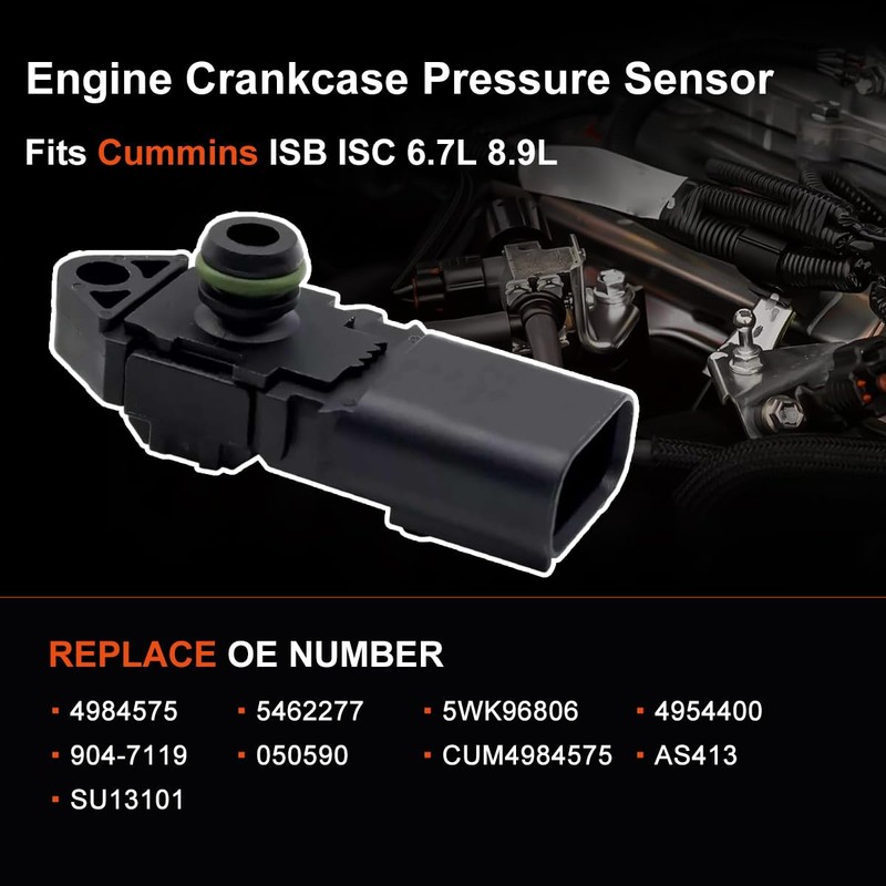 Engine Crankcase Pressure Sensor Fits for Cummins ISB ISC 6.7L