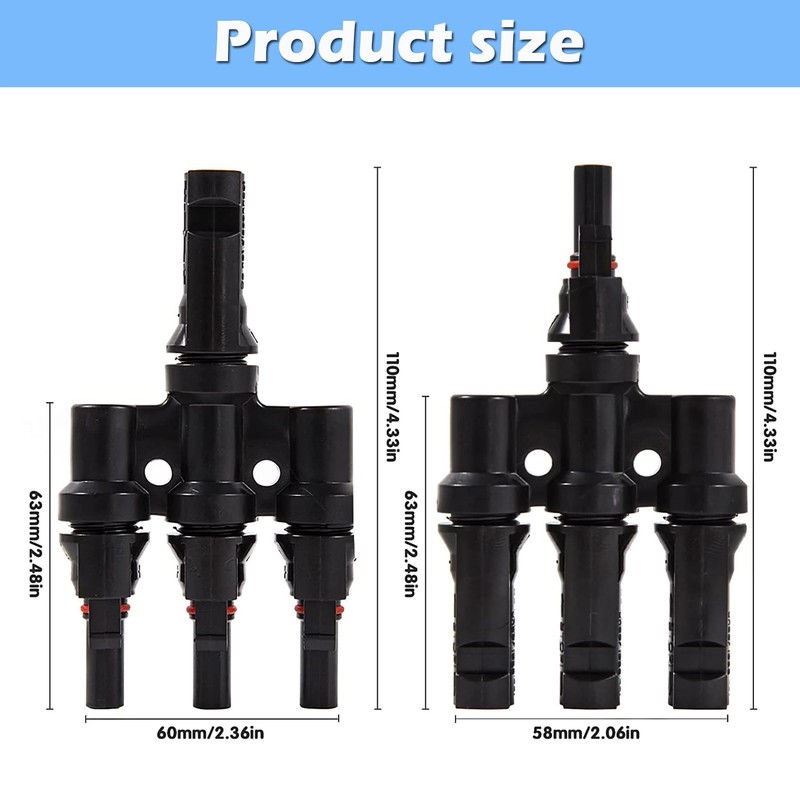 TRAMILY Branch Connector, Solar Panel Connector Y Branch Pair MMMF+FFFM