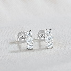 AINUOSHI Subloom Stud Earrings 925 Silver Moissanite Jewellery Gifts for Women Mum Girlfriend, 2017