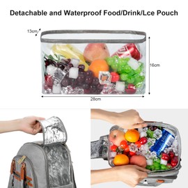 Picnic Backpack Bag for 4 Person with Cooler Compartment and Wine Holder,Fleece Blanket,Cutlery Set,for Camping,Beach,Day Travel,Hiking,BBQ and Family/Couples Gifts,Accessories,Supplies(Light Gray)