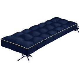 TaiBest Outdoor Bench Cushion, Tufted Patio Seat Pad for Garden Bench, Porch Swing, Indoor/Outoor Furniture (Blue, 48X18X4 inch)