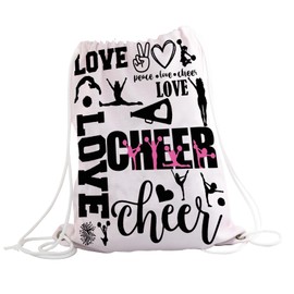 JYTAPP Cheer Bag Cheerleading Drawstring Bag Gifts for Cheerleading Lovers Cheerleader Gift Bag Cheer Stuff Cheer Team Gifts