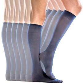 Silkies Ultra Knee Hi's with Energizing Support (6 Pair Pack) - One Size/Regular - Navy Blue