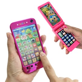 Chat! Smartphone & Camera Phone Set, Toy, Smartphone, Camera Phone, When You Press The Panel, Lights Up, Speak, Sounds (Pink)