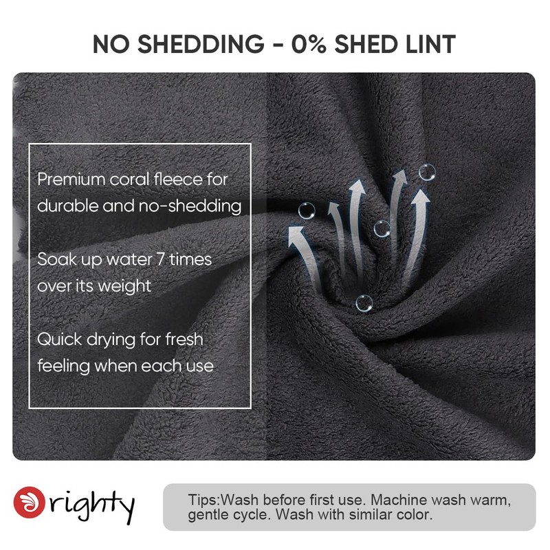 Orighty Ultra Soft Washcloths 12 Pack, Premium Microfiber Towel Sets
