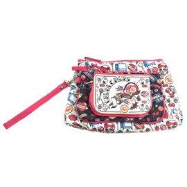 Set of 3 make-up bags with colourful retro vintage print, Colourful, Cosmetic bag