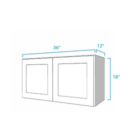 Craftline RTA White Shaker 2 Door Wall Cabinet - 36in., 15in., 12in.