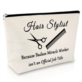 Hairdresser Appreciation Gift Makeup Bag Hair Stylist Thank You Gift for Women Cosmetology Graduation Gifts Retirement Gift for Salon Stylist Barber Christmas Birthday Gift Travel Cosmetic Pouch