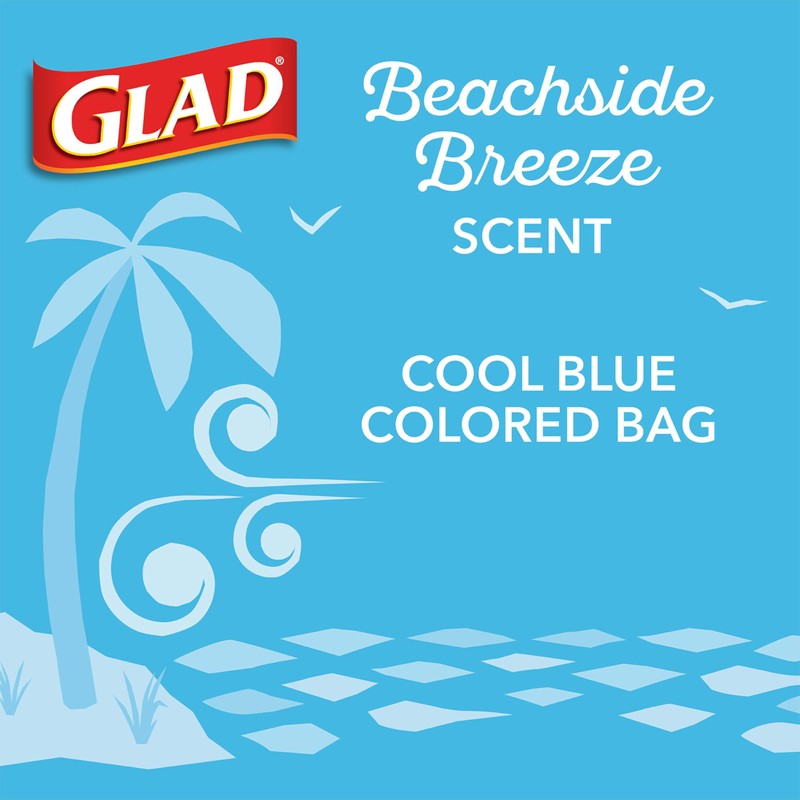 Glad Small Trash Bags 4 Gallon, Febreze Beachside Breeze Garbage