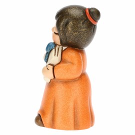 THUN, Bomboniera Bimba Maestra con Quaderno in Ceramica Decorata a Mano, Simbolo di Passione e Dedizione, Linea Bomboniere, 3.8x3.4x7 cm h