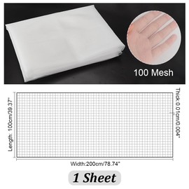 AHANDMAKER Nylon Mesh Filter Fabric, 100 Mesh, White, 78.7 x 39.4 Inch, Industrial Grade