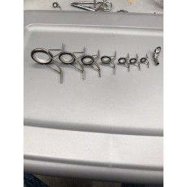 Fuji 7pc. FUJI guides double foot, black/white with tip top.