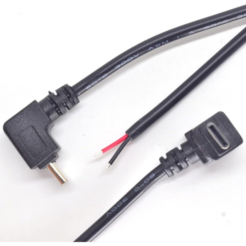 ELNONE 2PCS 22AWG USB Type C Pigtail 2 Wire Up-Down