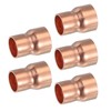 PATIKIL 銅製レデューサー 5/8" から 1/2" ID 5 個 銅製カップリング圧力継手パイプチューブコネクタアダプタ 汗はんだ接続付き