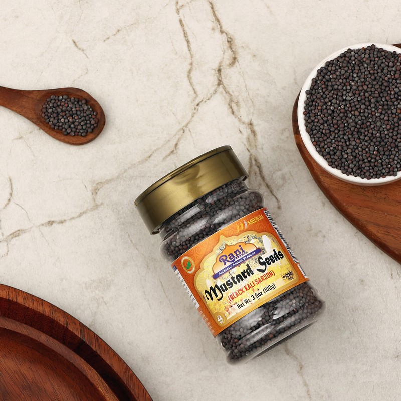 Rani Black Mustard Seeds Whole Spice (Kali Rai) 3.5oz (100g)