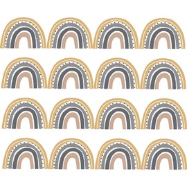 Pandawal Mini Rainbow Wall Sticker Set for Baby and Children's Room, Small Decorative Rainbow Wall Stickers for Girls and Boys, Wall Decoration (Mustard Grey, 16)