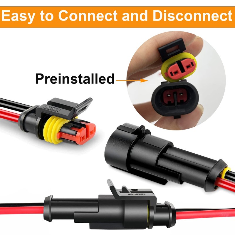 Twippo 18 AWG Waterproof Wire Connectors Automotive Electrical Connectors Quick